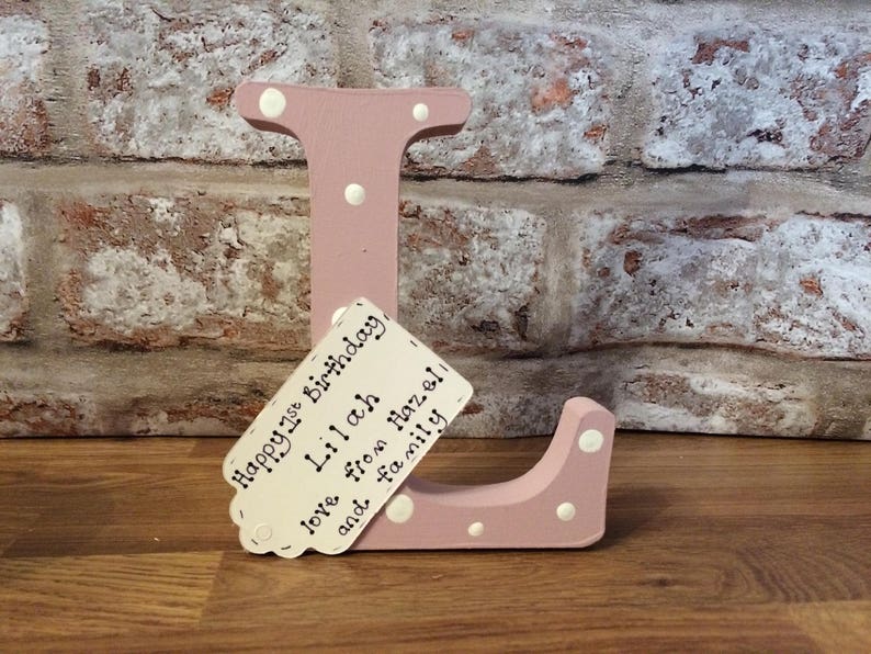 Personalised Christening gift / new baby gifts Handmade wooden letter for new baby gift image 2