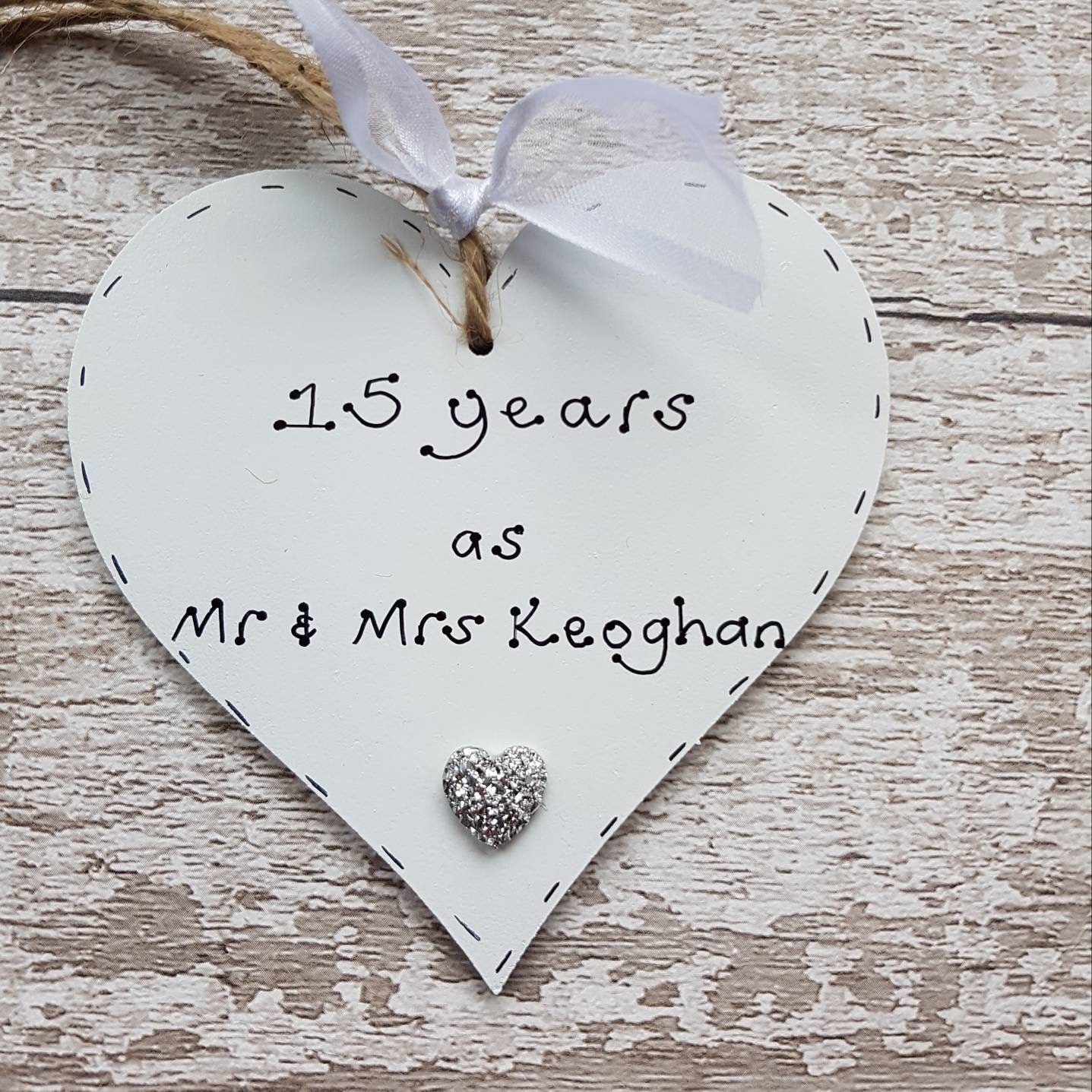 Personalised 15th Wedding Anniversary gift handmade 15th Etsy