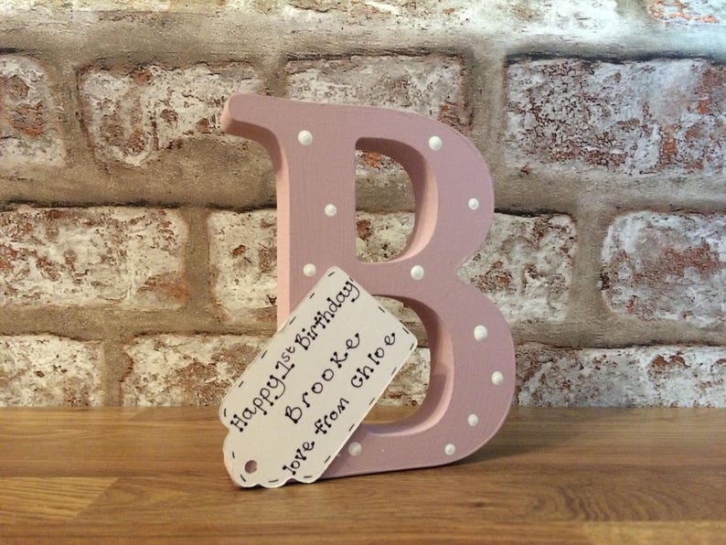 Personalised Christening gift / new baby gifts Handmade wooden letter for new baby gift image 9