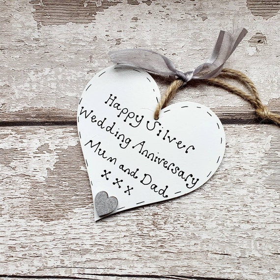 Personalised 25th Silver Wedding Anniversary Gift Handmade Etsy
