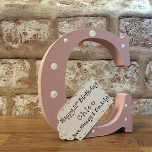 Personalised Christening gift / new baby gifts Handmade wooden letter for new baby gift image 4