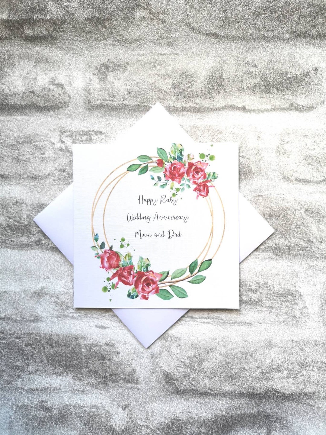 Personalised 40th Ruby Wedding Anniversary Card for Parents - Etsy UK