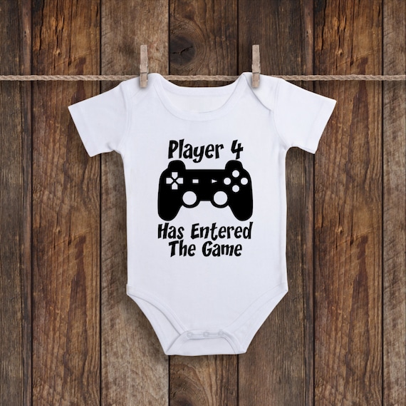 Player 4 Has Entered The Game Cute One-Piece Infant Baby Bodysuit Funny New Sibling Announcement