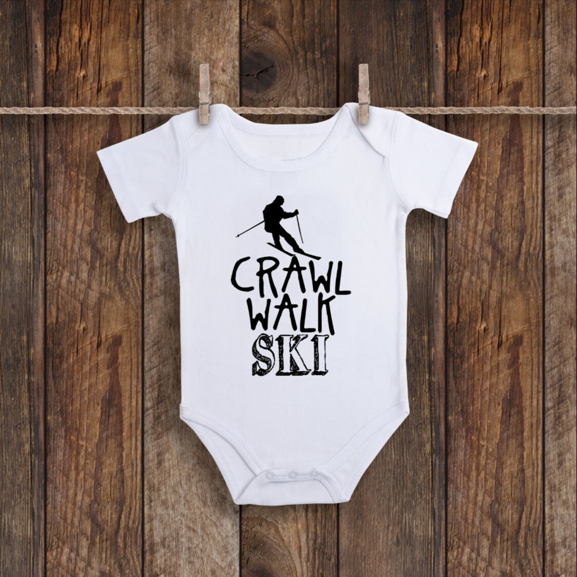 Crawl Walk Ski Onesie Ski Baby Gift Skiing Onesie Mountain Etsy