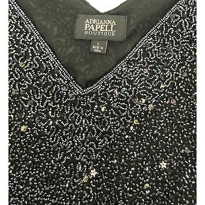 Adrianna Papell Boutique Beaded Silk Top Cocktail Evening Y2K Glam Whimsigoth image 4
