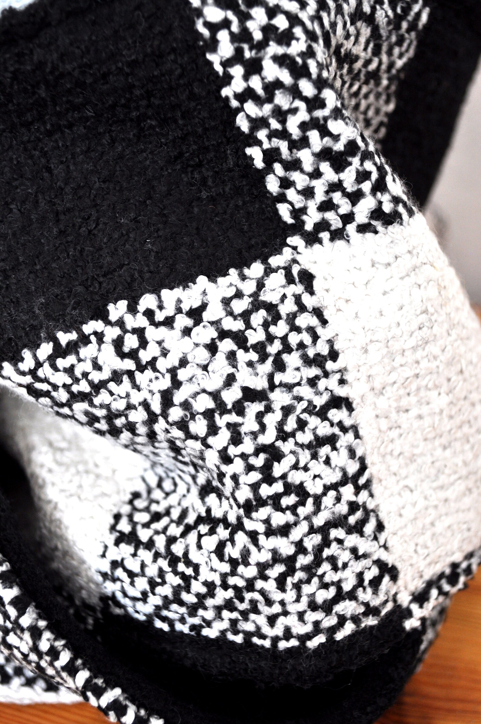 Neck Warmer Woolly Fabric Lined With Fleece Black and White - Etsy UK