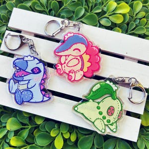 Johto Starters 2.25&quot; Glitter Charms