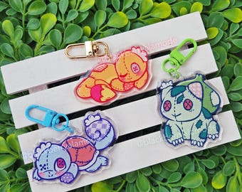 Kanto Starters 2.25" Glitter Charms
