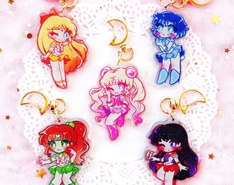 Sailor Moon 2.5" Glitter Charms: Inner Scouts
