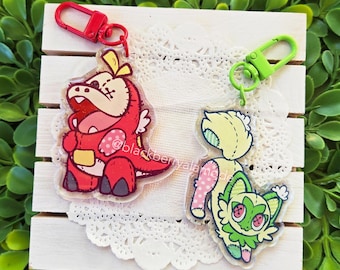 Paldea Starters 2.5" Glitter Charms