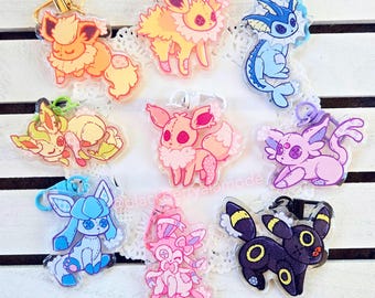 Eeveelution Plush 2.5" Glitter Charms