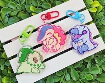 Johto Starters 2.25" Glitter Charms