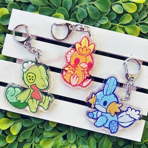 Hoenn Starters 2.25&quot; Glitter Charms