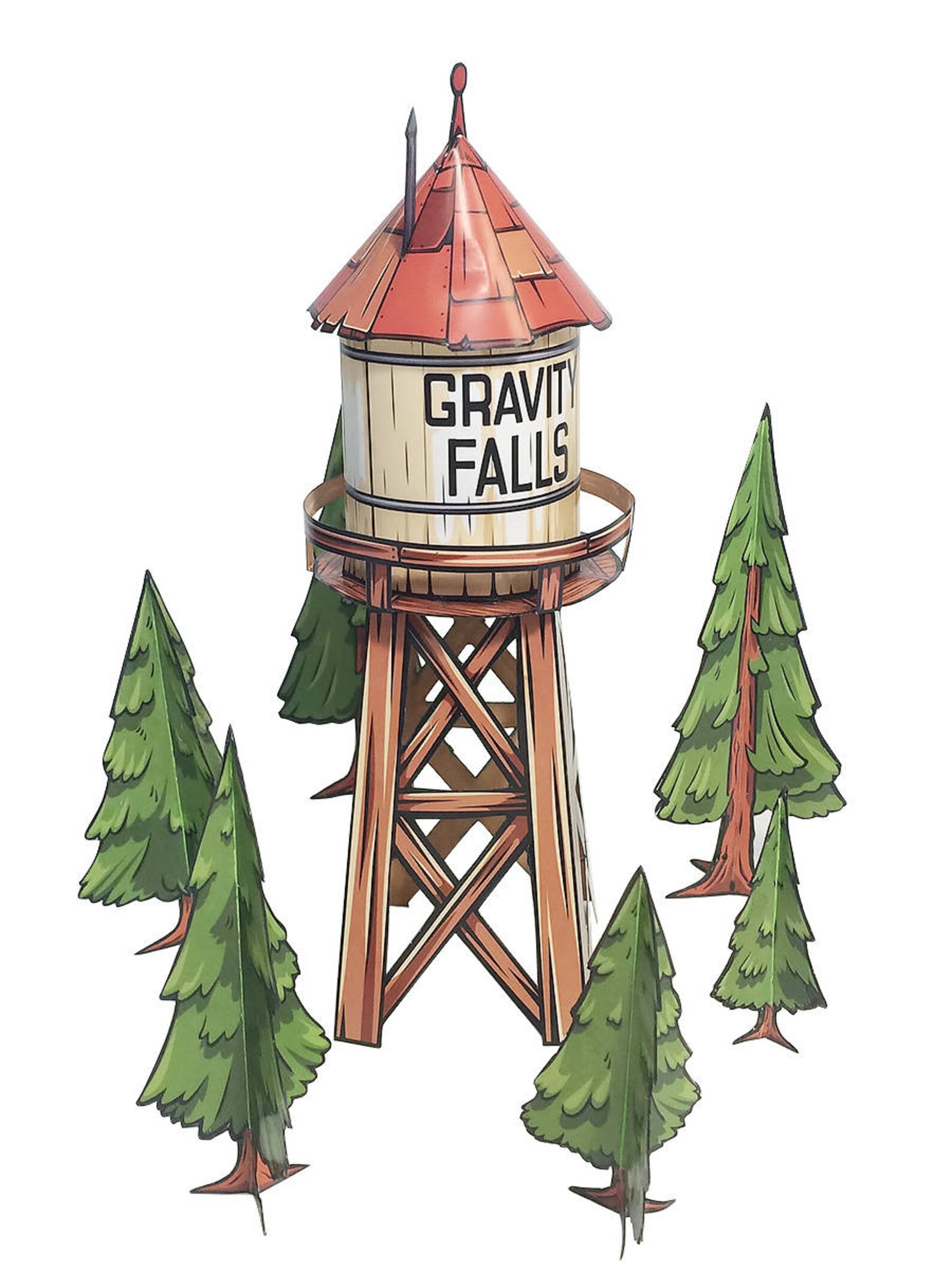 Gravity Falls Totem Water Tower Lumberjack Paper Toy DIY Etsy