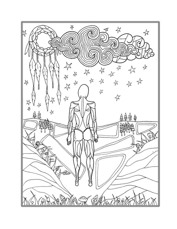 Download Items similar to Yoga Anatomy Coloring Book Page/ Yoga In Color/ One Page Download/ Yoga Anatomy ...