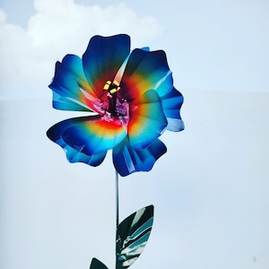 Flower Garden Stakes, Metal Garden Stakes Yard decoration, Metal Flower, Metal Art, Garden Decor, Metal Hibiscus, Metal Skulpture