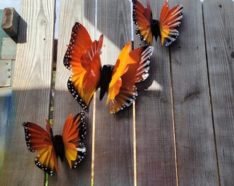 Metal Butterfly Fence Decor: Garden Wall Art, Set of 3