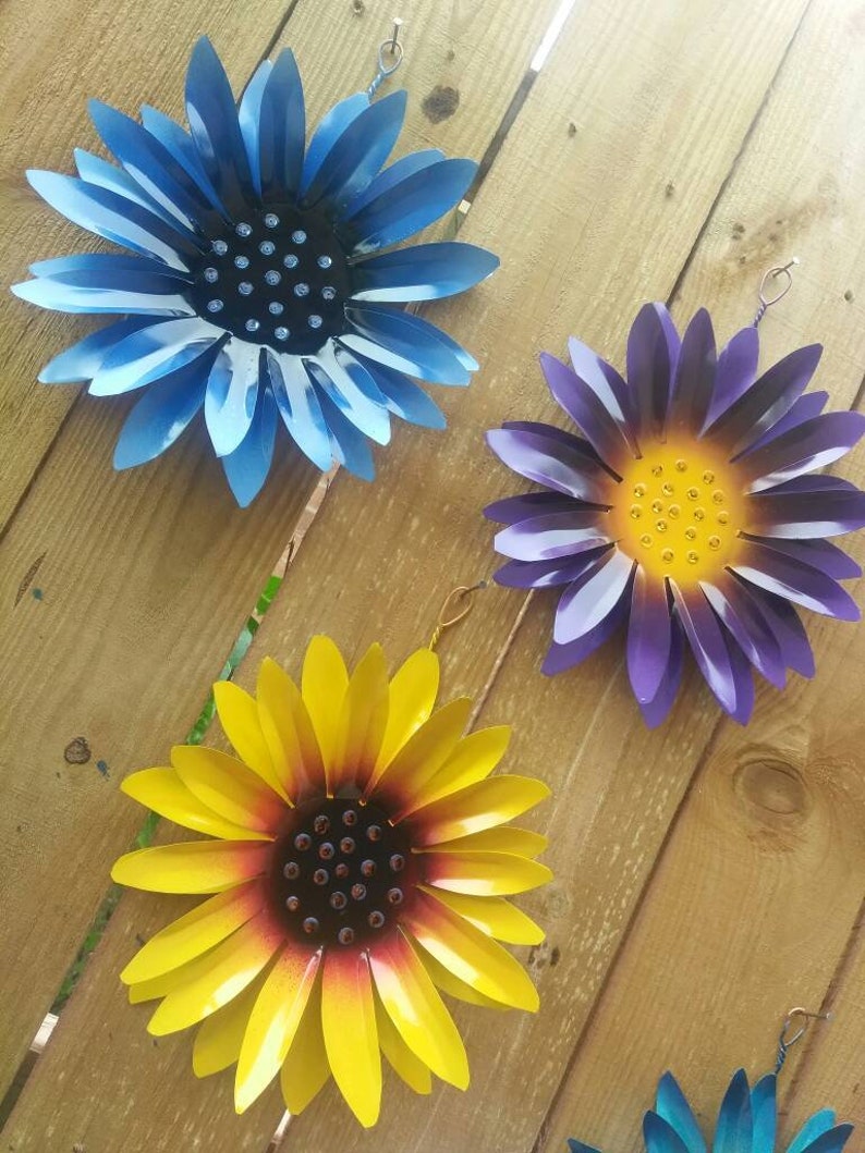 Metal Flowers Fence Flowers Fence Decoration Metal Flowers Etsy