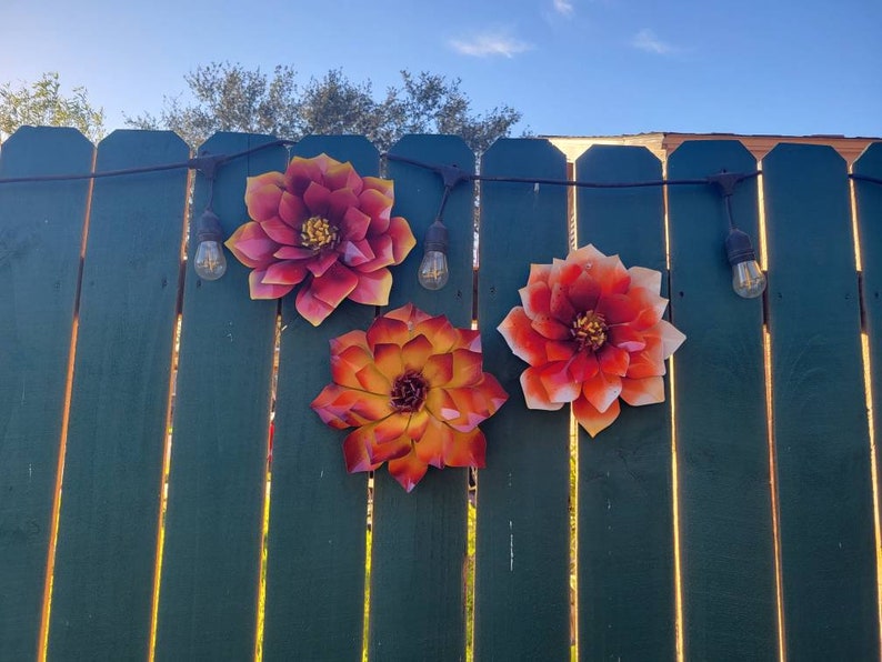 NEW Metal Dalia Flower Metal Flower Art Metal Garden Etsy