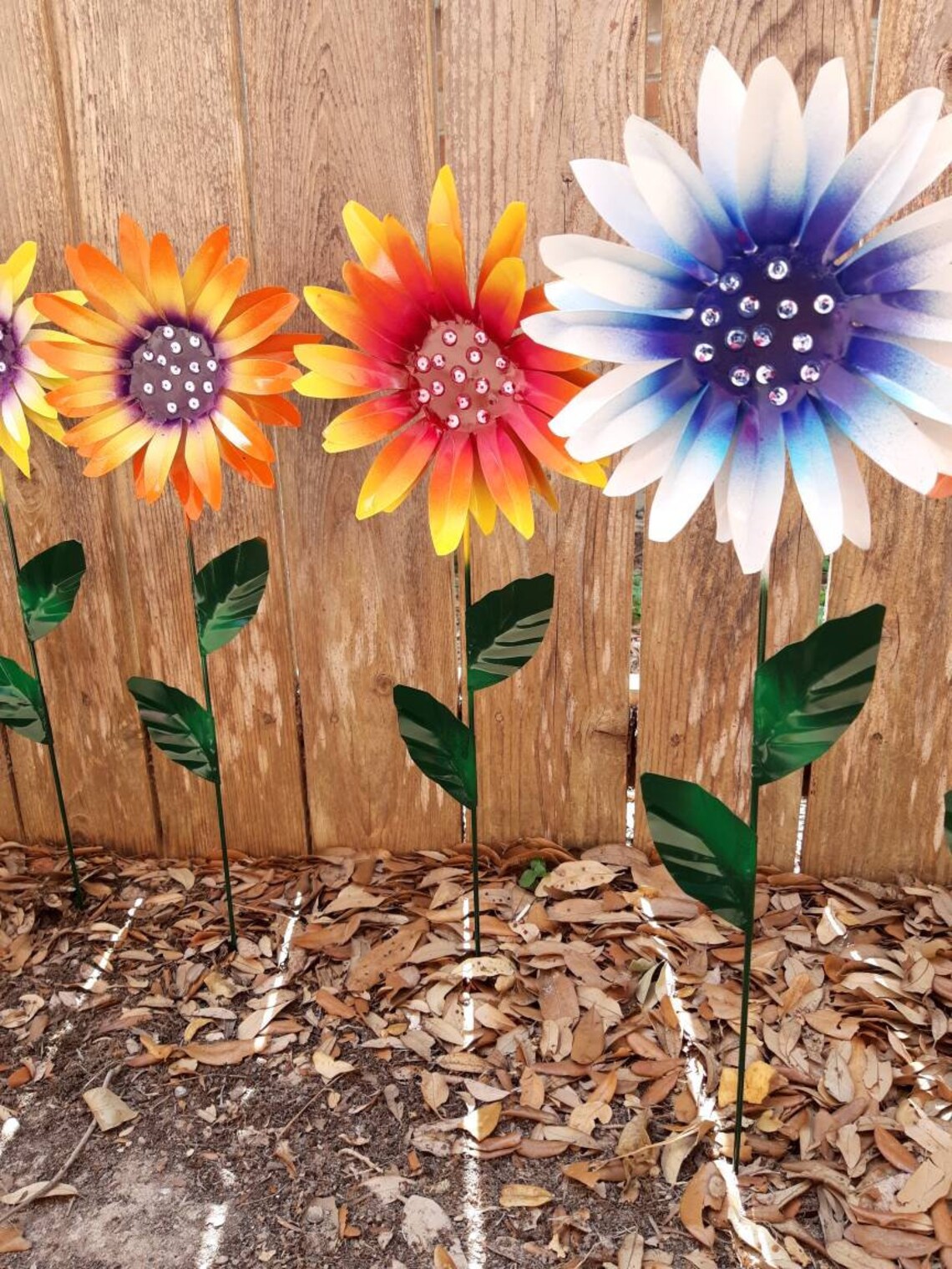 Daisy Flower Garden Stake Metal Daisy Garden Stake Metal Etsy