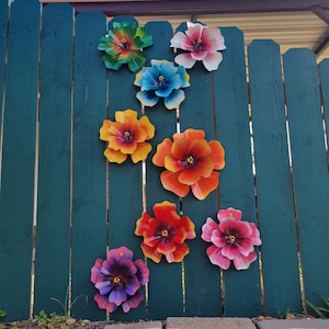 Metal Flowers,  Hibiscus Fence Flowers,  Fence Decoration,  Metal Flowers for Fence, Metal Hibiscus