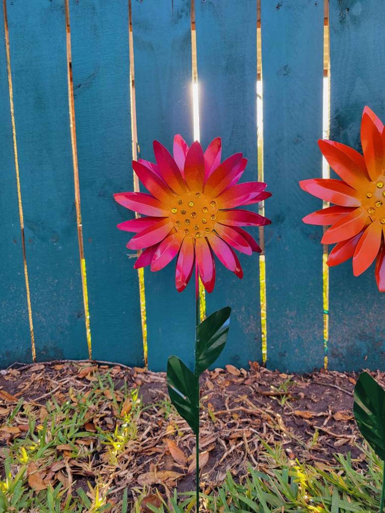 Daisy Flower Garden Stake Metal Daisy Garden Stake Metal Etsy
