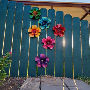 Metal Flowers,  Hibiscus Fence Flowers,  Fence Decoration,  Metal Flowers for Fence, Metal Hibiscus