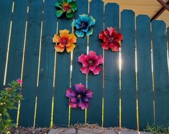 Metal Flowers,  Hibiscus Fence Flowers,  Fence Decoration,  Metal Flowers for Fence, Metal Hibiscus