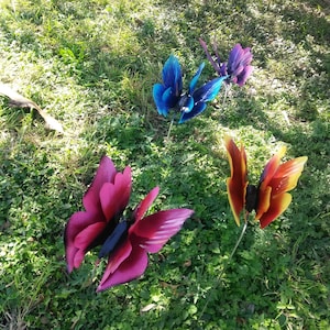 Metal butterfly garden stake, Colorful Butterfly Garden Stake,  Garden Decor,  Metal Garden Art