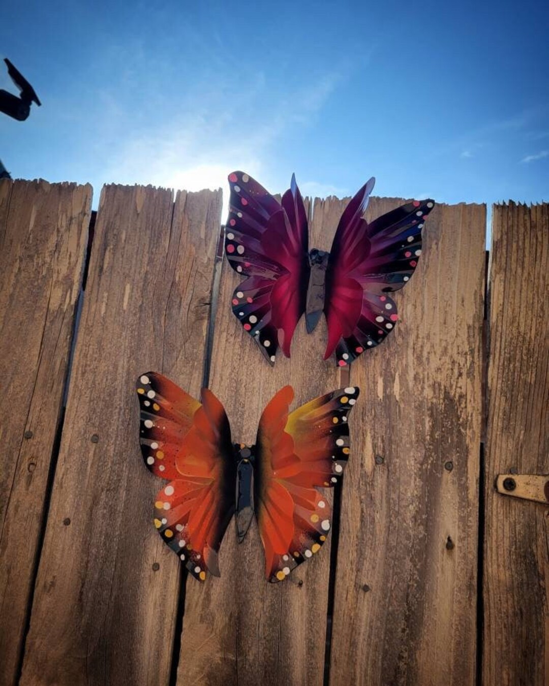 Metal Butterfly Garden Art, Fall Theme Butterflies, Fall Inspired Fence Decor, Metal Fall Decor