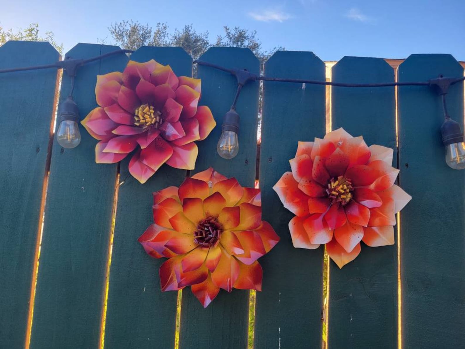 NEW Metal Dalia Flower Metal Flower Art Metal Garden Etsy