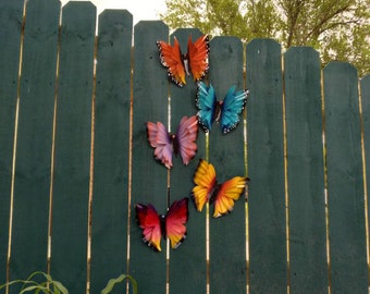 Fence Butterfly, Wall Decor, Butterfly Garden Art - Individual