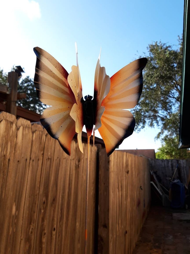 Metal Butterfly Garden Stake White Butterfly Garden Stake Etsy