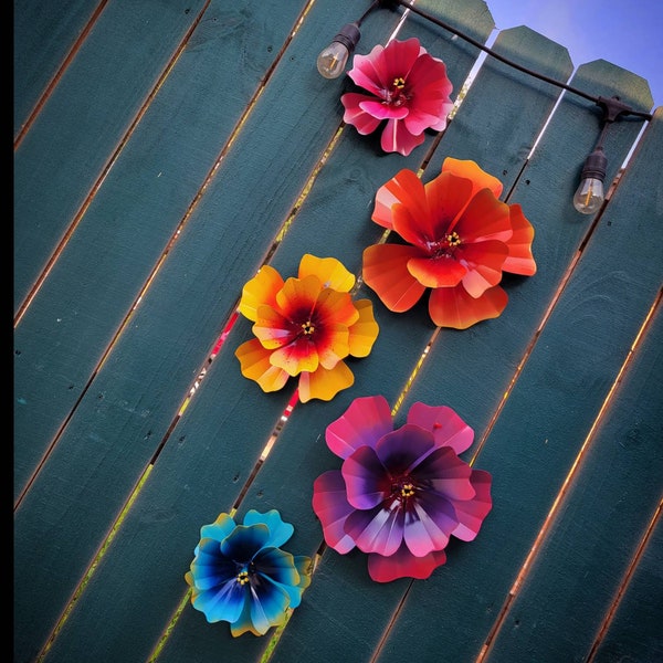 Metal Flowers,  Hibiscus Fence Flowers,  Fence Decoration,  Metal Flowers for Fence, Metal Hibiscus