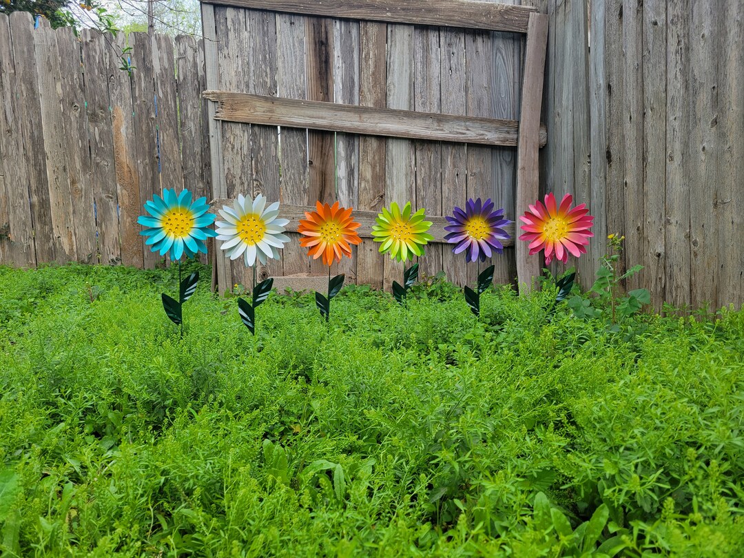 Daisy Flower Garden Stake, Metal Daisy Garden Stake, Metal Flower, Metal Garden Art Etsy
