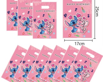 Disney Pink Lilo & Stitch Childrens Kids LOOT BAGS - Happy Birthday Gift Bags