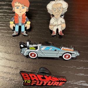 Back to the Future Enamel Pin Badge Metal Pin Movie Film Merchandise - Logo DeLorean Doc Brown Marty McFly