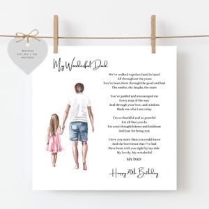 Personalised Dad Birthday Card: Watercolor, Poem, Gift Box Option