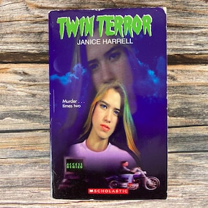 Twin Terror by Janice Harrell - Scholastic Paperback Horror, Young Adult Horror Paperback Books - 1990s YA Horror Thriller