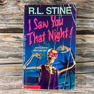 I Saw You That Night by R.L. Stine - YA Horror Scholastic Paperback Horror, Young Adult Horror Paperback Books - 1990s YA - CREASED Cover