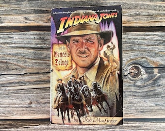 Indiana Jones & Genesis Deluge by Rob MacGregor | Movie Tie-In Book - Bantam Falcon Book - Vintage Paperback Books - 1990's Paperbacks