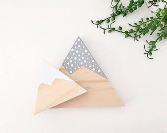 Wooden Mountains - set of two - nursery decor / kids room decor