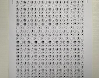 Naklejki z alfabetem, małe naklejki z koralikami przyjaźni, naklejki do notatnika od A do Z Junk Journal, 494 naklejki