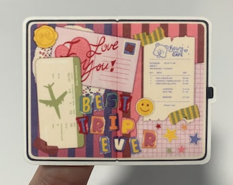 Junk Journal Sticker | Vacation Ephemera Collage Spread