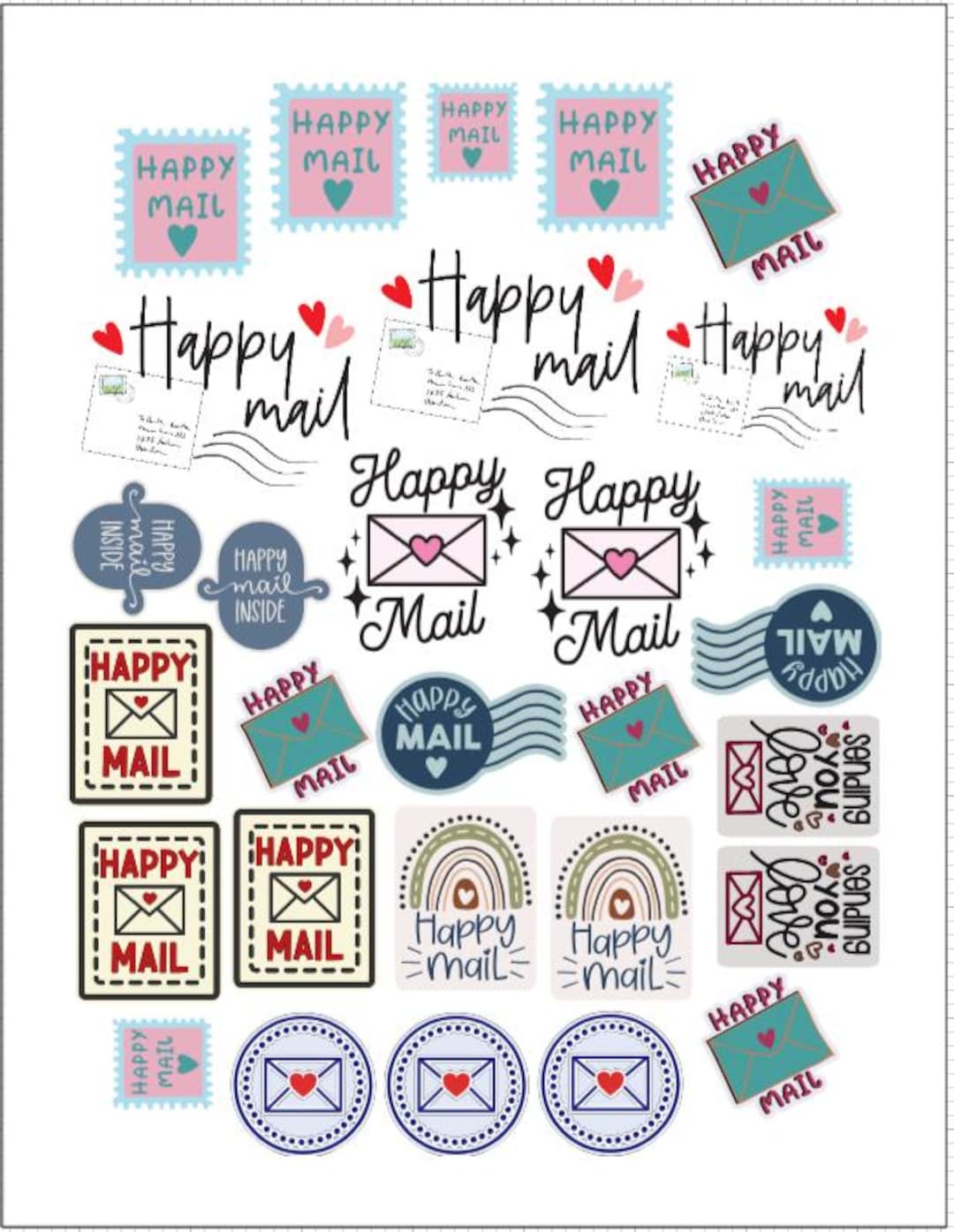 Happy Mail Stickers | Junk Journal | Scrapbooking - Etsy