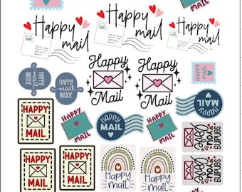 Happy Mail Stickers | Junk Journal | Scrapbooking