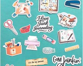 Junk Journal Stickers | Journaling, Planner, Happy Mail Supplies