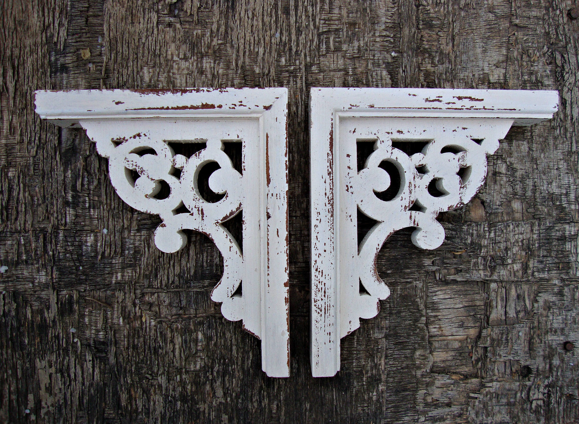 Shelf Brackets Farmhouse Decor Wooden Shelf Bracket Shabby 