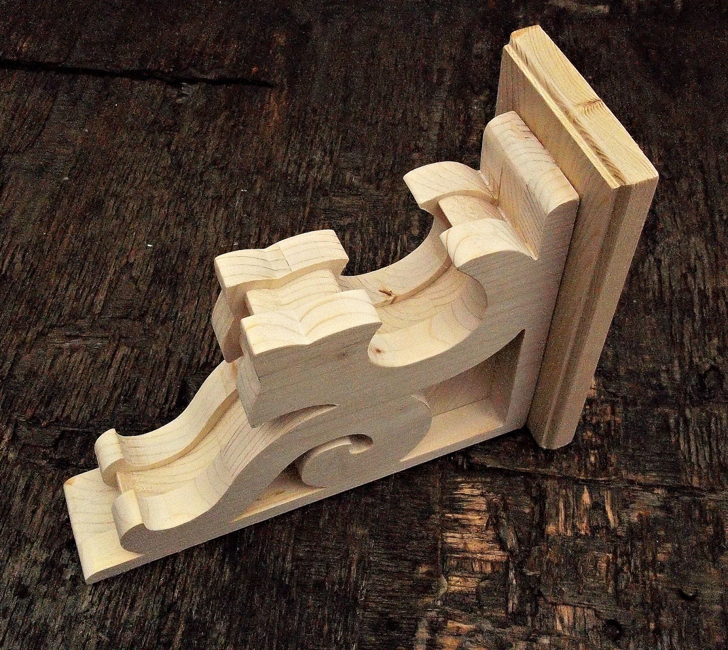 Victorian Shelf Bracket Wooden Natural Farmhouse Home Decor Etsy