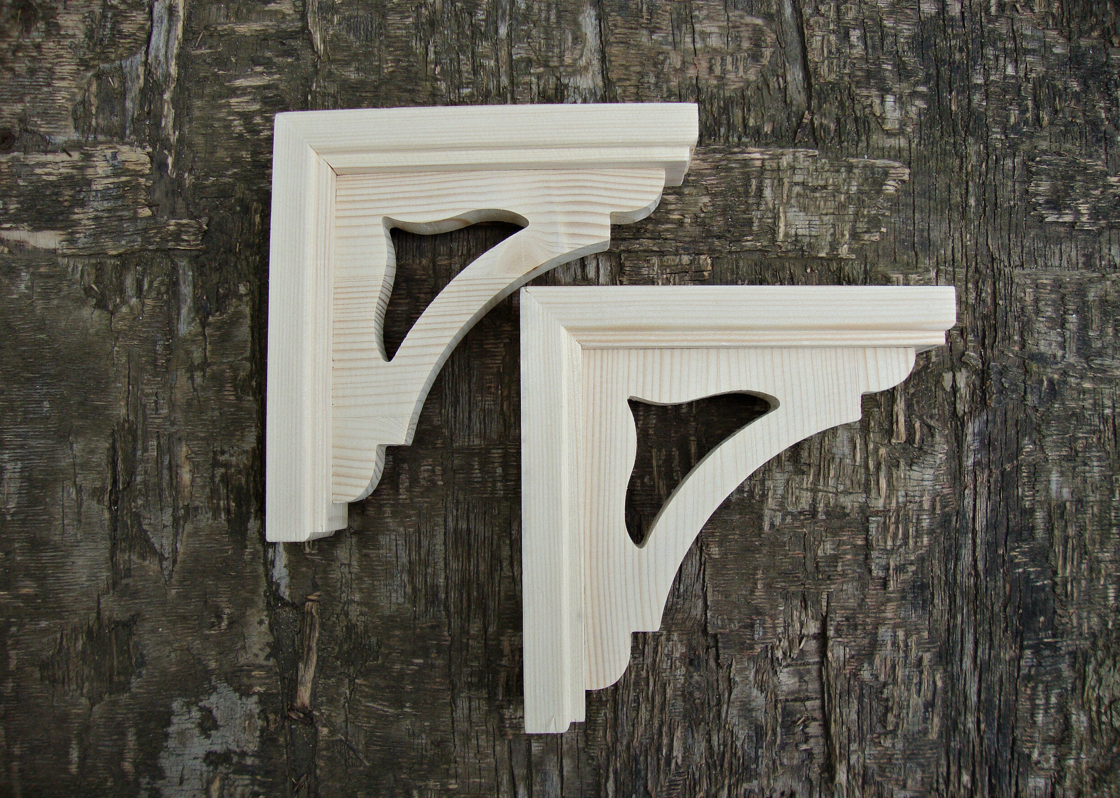 Victorian Wooden Rustic Corbels Set of 2 Etsy